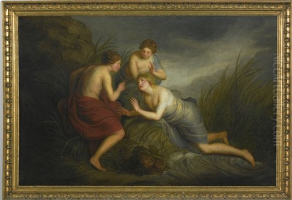 Perseus With Minerva Discovering The Sleeping Medusa; Sea Nymphs Discovering The Hair Of Medusa Turning To Coral (pair) - view 1