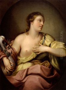 Portrait De Femme A La Cigogne