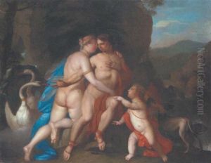 Venus And Adonis by Andries Cornelis Lens