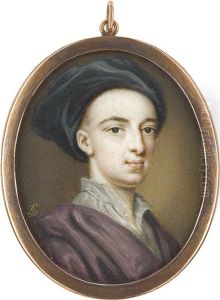 Bildnis Mr. Talbot Mit Grauer Samtkappe In Violetter Jacke by Bernard Lens III