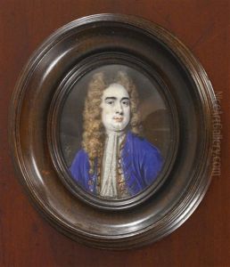 A Miniature Of A Gentleman, Traditionally Identified As Joseph Addison by Bernard Lens III