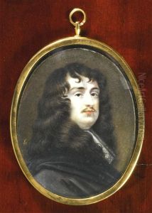 A Miniature Of Sir Peter Lely by Bernard Lens III