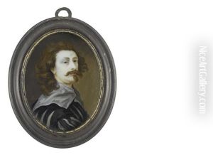 Self-portrait Of The Artist, Wearing Black Doublet Slashed To Reveal White Chemise, His Broad Collar Resting On His Shoulders (after Sir Anthony Van Dyck) by Bernard Lens III