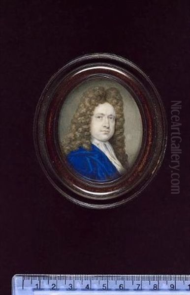 William Cheyne, 2nd Viscount Newhaven, Wearing Blue Cloak, White Jabot And Full-bottomed Wig - view 1