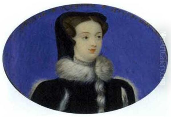 Mary Queen Of Scots, In Fur-trimmed Black Coat And Wearing A Black Headdress (+ Charles I, In Black Doublet And Lace Collar; 2 Works) - view 1