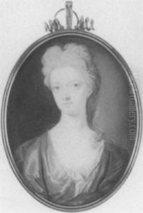 Lady Mary Seymour Wearing Decollete Pink Dress With White Underslip And Green Cloak