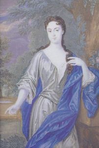 Lady Mary Bertie Wearing A Grey Day-gown With A Blue Drape thumbnail