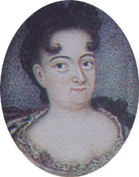 A Noblewoman In White Dress With Frilled Neckline And Red Cloak - view 1
