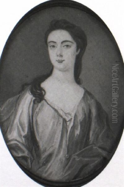 Fine Portrait Of A Lady Wearing A Blue Shawl - view 1