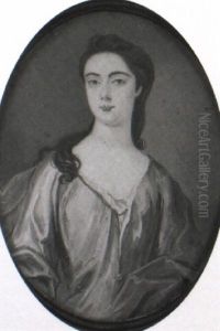 Fine Portrait Of A Lady Wearing A Blue Shawl