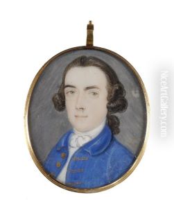 A Gentleman, Wearing Blue Coat, White Waistcoat, Stock And Cravat