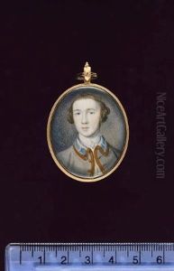 A Gentleman Wearing Gold Trimmed Pale Grey-blue Coat, White Waistcoat And Stock by Peter Paul Lens