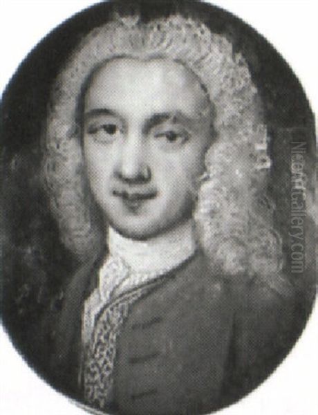 A Gentleman In Blue Coat And Fold Figured White Waistcoat - view 1