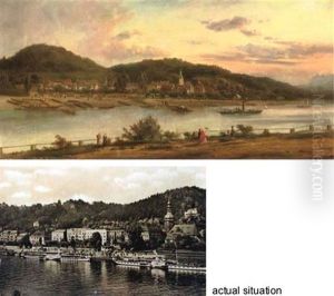 Bad Schandau An Der Elbe - Along The River Elbe by Franz Wilhelm Lenteritz