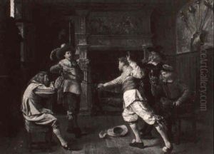 The Fencing Lesson by Ignacio de Leon Escosura