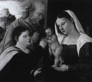 Die Mystische Vermahlung Der Heiligen Katharina by Lorenzo Leonbruno