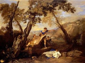 Venere E Adone by Andrea di Leone