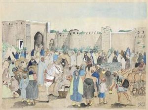 Marche Devant Les Remparts by Mohammed Ben Ali R'Bati
