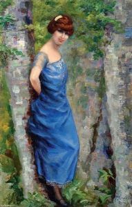 Figura Femminile Nel Verde by Enrico della (Lionne) Leonessa