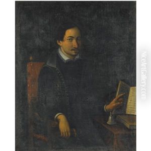 Portrait Of A Seated Man, Three Quarter Length, Wearing A Black Doublet