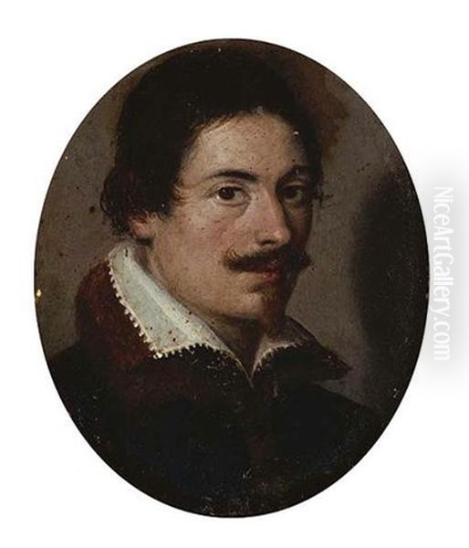 Portrait Of A Gentleman In A Brown Coat And White Collar - view 1