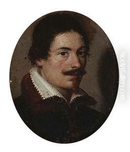 Portrait Of A Gentleman In A Brown Coat And White Collar