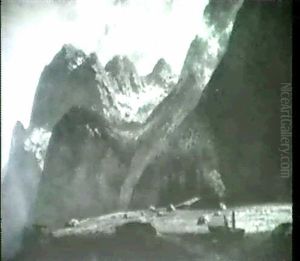 Gebirgslandschaft Mit Almhutte