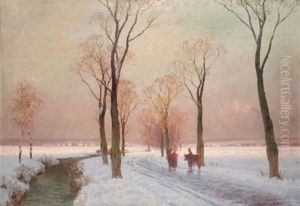 Verschneite Winterlandschaft by Curt Leopold