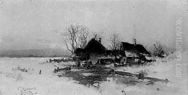 Dorf In Winterlandschaft - view 1