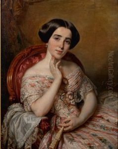 Portrait D'une Elegante by Francois Gabriel Guillaume Lepaulle