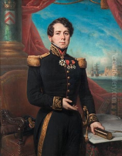 Portrait De Theodore Dupont D'aubevoye, Comte D'oysonville (1784-1862), Commandant De Vaisseau, Commandeur De La Legion D'honneur - view 1