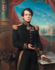 Portrait De Theodore Dupont D'aubevoye, Comte D'oysonville (1784-1862), Commandant De Vaisseau, Commandeur De La Legion D'honneur