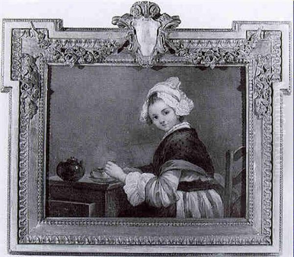 Jeune Fille Assise Devant Une Tasse De The - view 1