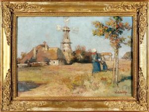 Personnages Aupres D'un Moulin