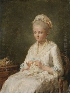Portrait De Jeune Femme A Son Ouvrage, Dit Portrait De Madame Lagrenee