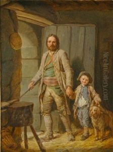 Le Depart Du Braconnier - The Departure Of The Poacher by Nicolas Bernard Lepicie