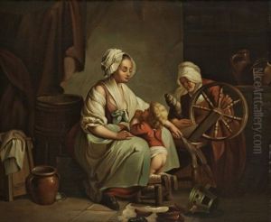Mutter, Ihr Kind Beschutzend (+ Mutter, Ihr Kind Bestrafend; 2 Works) by Nicolas Bernard Lepicie