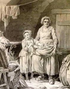 Paysanne Et Sa Fille Dans Un Cellier by Nicolas Bernard Lepicie