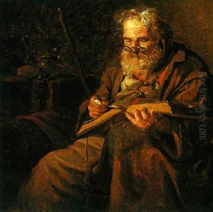 A Hermit Rading In His Study