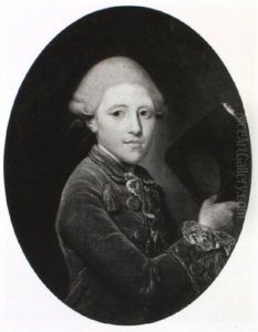 Portrait Of A Young Man (the Marquis D'hautpool?) Holding A Tricorn Hat by Nicolas Bernard Lepicie
