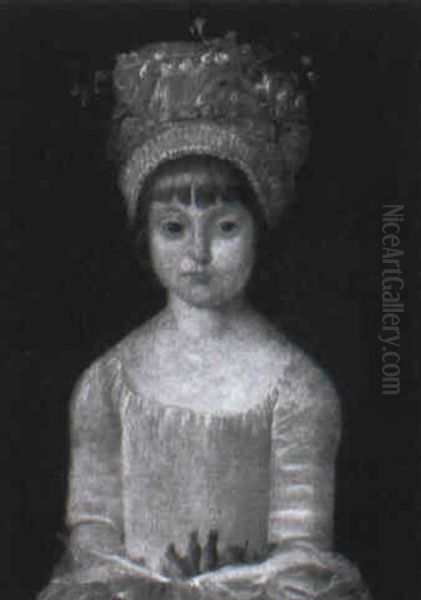 Head Of A Young Girl Wearing A Linen Bonnet - view 1