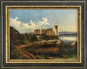 Blick Auf Das Castello Di Miramare Bei Triest by Ferdinand Lepie