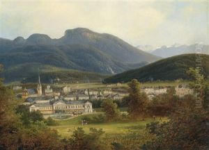 Blick Auf Ischl Und Die Kaiservilla, Im Hintergrund Der Dachstein by Ferdinand Lepie