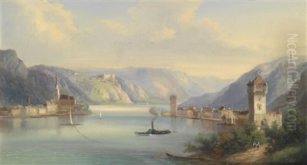 Flusslandschaft Mit Burgen - view 1