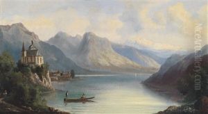 Flusslandschaft Mit Figurlicher Staffage by Ferdinand Lepie
