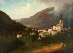 Pohled Na Mesto Chur (svycarsko) S Kostelem Sv. Marie Pohled Na Mesto Chur (svycarsko) S Kostelem Sv. Marie
