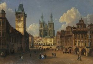 Der Marktplatz In Prag Mit Der Teyn-kirche