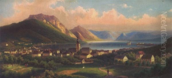 Gmunden Mit Schlos Orth Und Traunstein - view 1