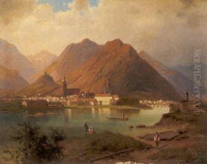 Stadt Am Ufer by Ferdinand Lepie
