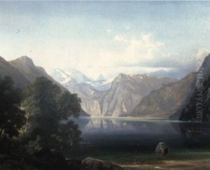 Sommertag Am K"nigssee Mit Blick Auf St. Bartholom, Sommertag Am K"nigssee Mit Blick Auf St. Bartholom,
